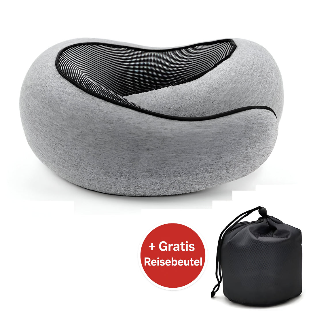 Örthopädisches Reisekissen für den Nacken + Gratis Reisebeutel
