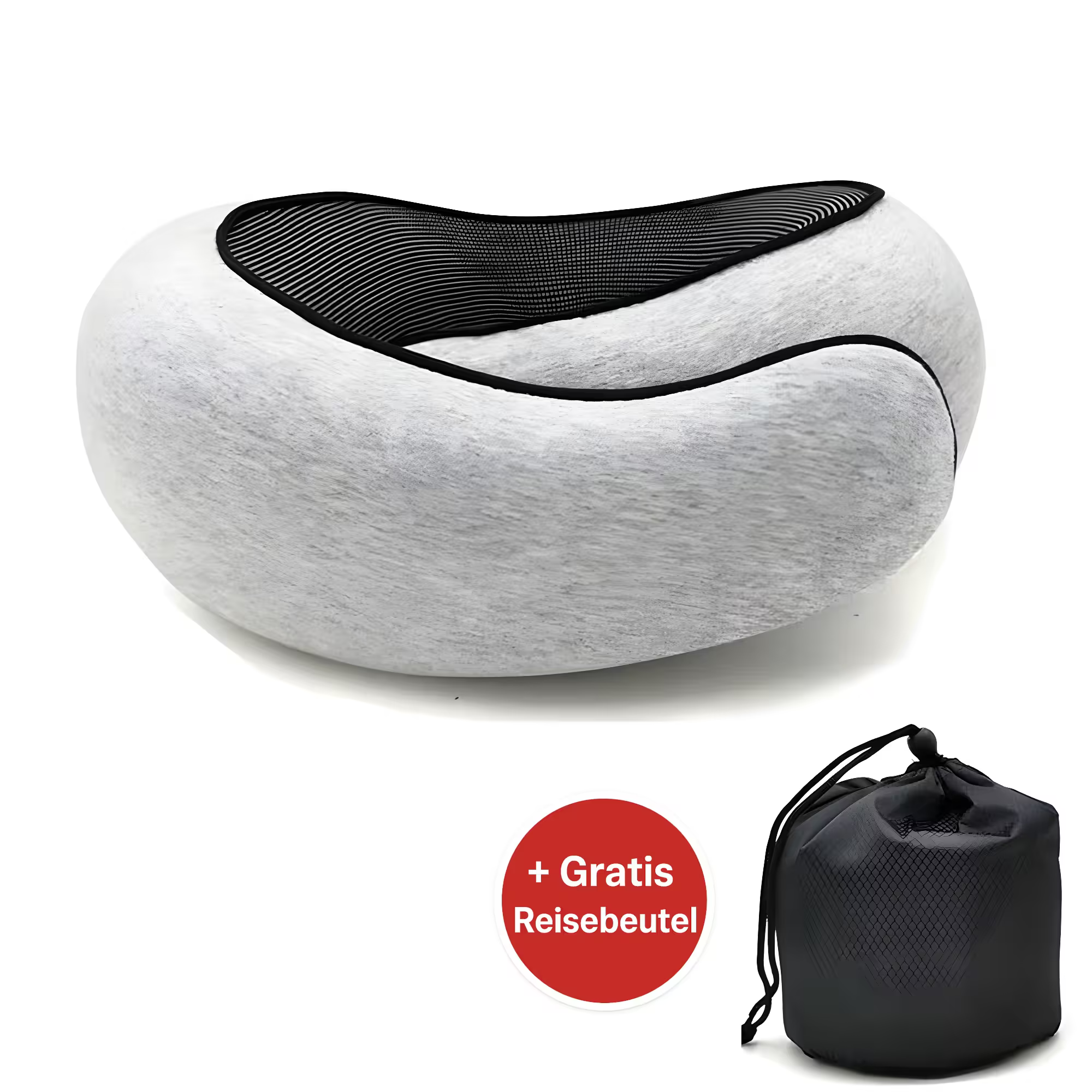 Örthopädisches Reisekissen für den Nacken + Gratis Reisebeutel